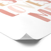 イエスは私を愛している ピンクの女の子の寝室の装飾 ポスター (角)