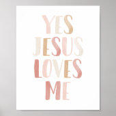 イエスは私を愛している ピンクの女の子の部屋の装飾 ポスター (正面)