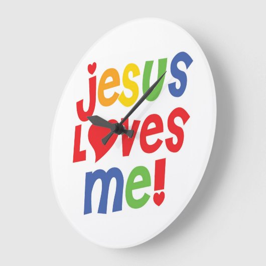 イエスは私を愛している！壁時計 ラージ壁時計 (傾斜)