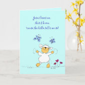 イエスは私を愛している。羊、グリーティングカード カード (黄色い花)