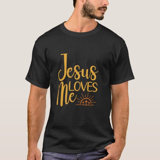 イエスは私を愛してくださる 神の信仰 イエス・キリスト Tシャツ (正面)