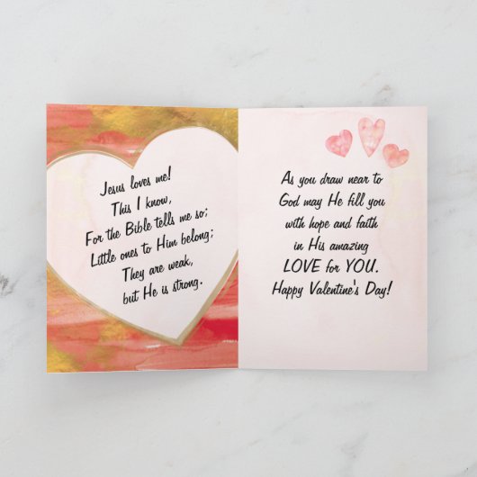 「イエスは私を愛してここまでは知っている」バレンタインデー シーズンカード (内部)