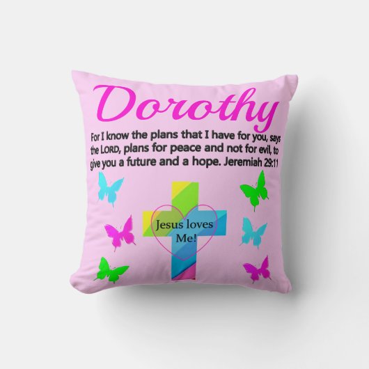 イエスは私を愛してエレミヤ29:11 パーソナライズされた クッション (正面)