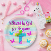イエスは私を愛して75番目の誕生日紙プレート ペーパープレート (パーティー)