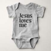 イエスは私を愛しボディスーツ ベビーボディスーツ (正面)