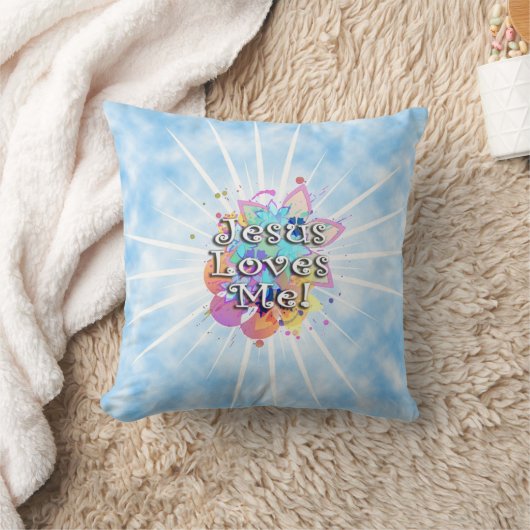 イエスは私を愛し、パステル水彩色 クッション (ブランケット)