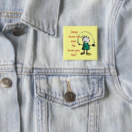 イエスは私を愛し、彼も女の子を愛している 缶バッジ (インサイチュ)