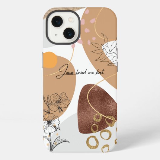 イエスは私を最初に愛してくれた抽象芸術 iPhoneケース (裏面)