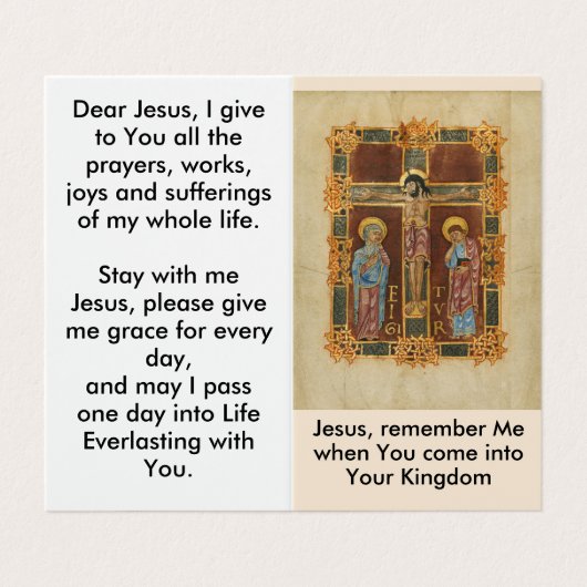 イエスは私を覚えている祈りの言葉カード 名刺 (外部フラット)