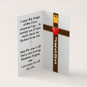 イエスは私を覚えている祈りの言葉カード 名刺 (内部)