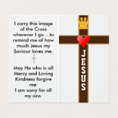 イエスは私を覚えている祈りの言葉カード 名刺 (内部フラット)