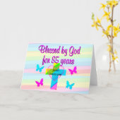 イエスは私を85番目の誕生日・グリーティング・カード カード (黄色い花)