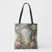 イエスは聖書の聖句フローラである トートバッグ (正面)