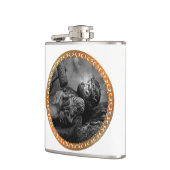 イエスは腕と手を縛られて釘付けになった フラスク (左)