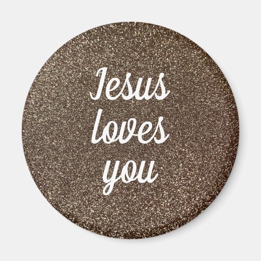 イエスは自分に合わせたフェイクグリッターグラムギフトを愛 マグネット (正面)