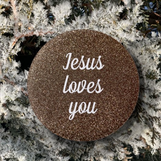 イエスは自分に合わせたフェイクグリッターグラムギフトを愛 缶バッジ