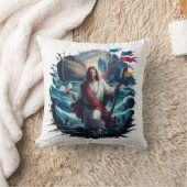 イエスは船の近くで嵐を鎮め素晴らした クッション (ブランケット)