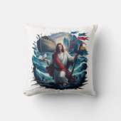 イエスは船の近くで嵐を鎮め素晴らした クッション (正面)