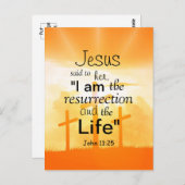 イエスは言った、 私は復活である ヨハネ 11:25 節 ポストカード (正面/裏面)