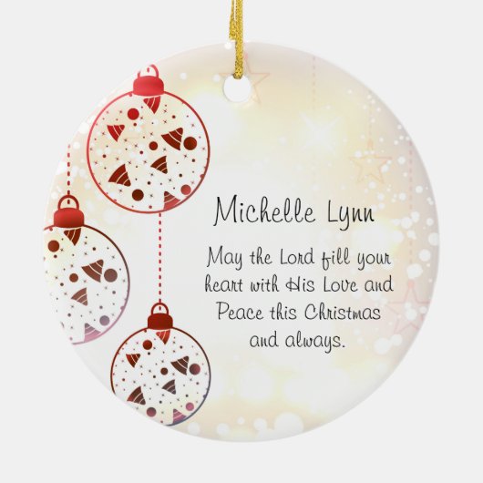 イエスは言われた、「わたしはこの世の光である、ヨハネ8:12 セラミックオーナメント (裏面)