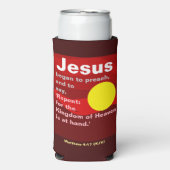 イエスは説教を始めた。マタイ4:17夕日 スリム缶クーラー (Seltzer正面)