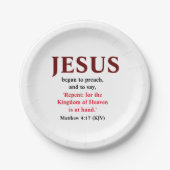 イエスは説教を始めた。マタイ4:17小 ペーパープレート (正面)