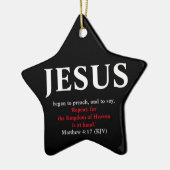 イエスは説教を始めた。マタイ4:17星 セラミックオーナメント (左)