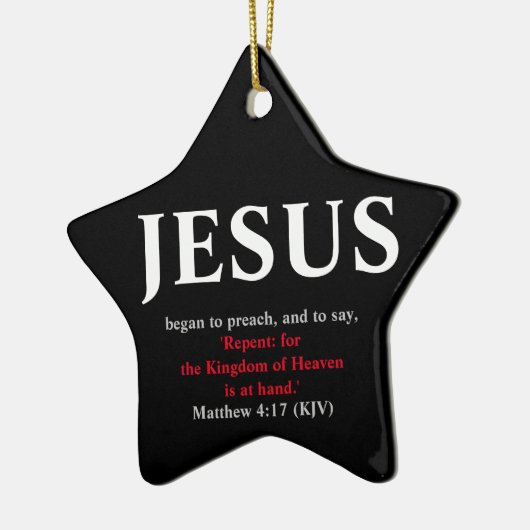 イエスは説教を始めた。マタイ4:17星 セラミックオーナメント (左)