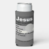 イエスは説教を始めた。マタイ4:17灰色の夕日 スリム缶クーラー (Seltzer正面)