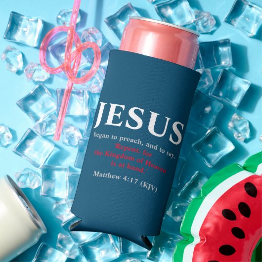 イエスは説教を始めた。マタイ4:17 スリム缶クーラー (インサイチュ 夏)