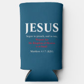 イエスは説教を始めた。マタイ4:17 スリム缶クーラー (正面)