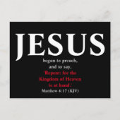 イエスは説教を始めた。マタイ4:17 ポストカード (正面)