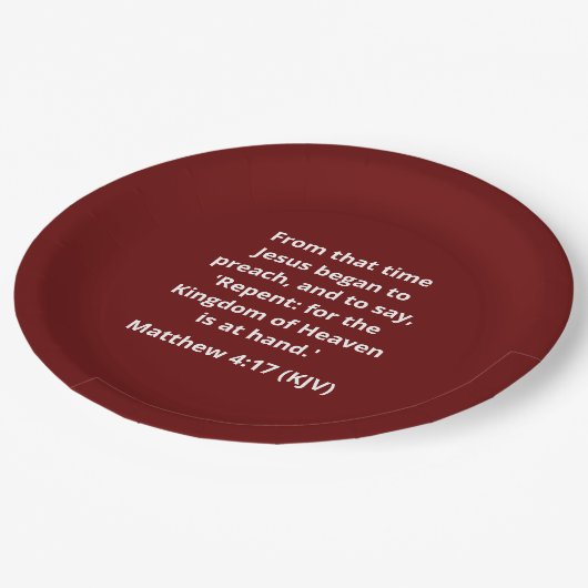 イエスは説教を始めた:悔い改モダンめ ペーパープレート (アングル)