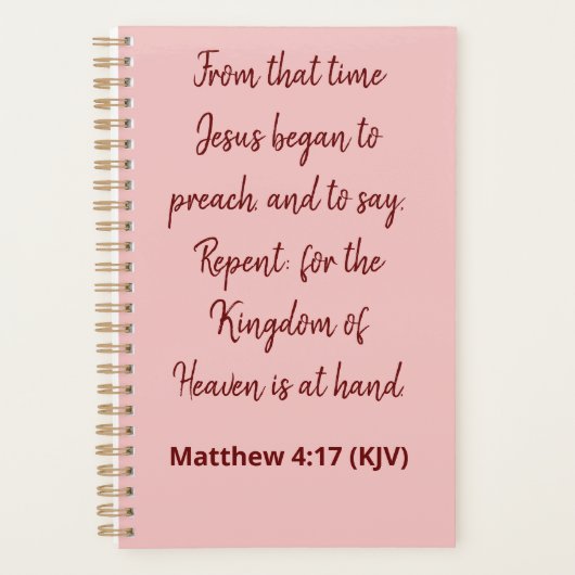 イエスは説教を始めた – 聖書エレガント節 プランナー手帳 (正面)