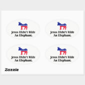 イエスは象に乗らなかった – アンチトランプGOP 楕円形シール (シート)