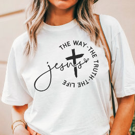イエスは道であり真理であり生命である トライブレンドTシャツ