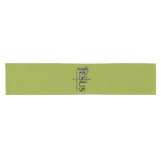 イエスは道であり、真理であり、命です! 緑 ショートテーブルランナー
