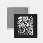 イエスは道 キリスト教 聖書 神の信仰 W マグネット (正面/裏面)