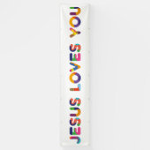 イエスは飾りカラフル文字芸術を愛す 横断幕 (縦)