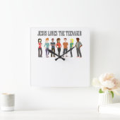 イエスは10代の若者時計を愛する スクエア壁時計 (ホーム)