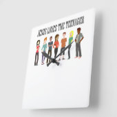 イエスは10代の若者時計を愛する スクエア壁時計 (傾斜)