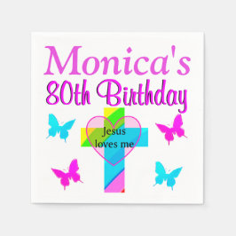 イエスは80年の古いナプキンを愛しパーソナライズされたている スタンダードカクテルナプキン