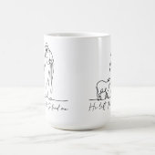 イエスは99匹の羊を残された線画 コーヒーマグカップ (中央)