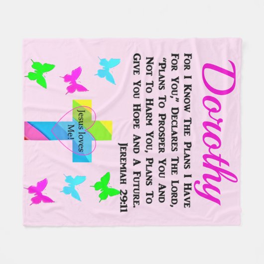 イエスは，わたしをエレミア29:11に愛しパーソナライズされたている フリースブランケット (正面(横))