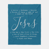 "イエスは"キリスト教の信仰に基づく フリースブランケット (正面)