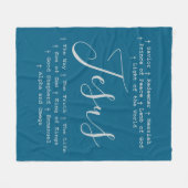 "イエスは"キリスト教の信仰に基づく フリースブランケット (正面(横))