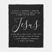 "イエスは"キリスト教の信仰に基づく フリースブランケット (正面)