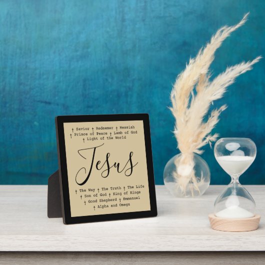 "イエスは"キリスト教信仰の卓上ベース フォトプラーク (インサイチュ)