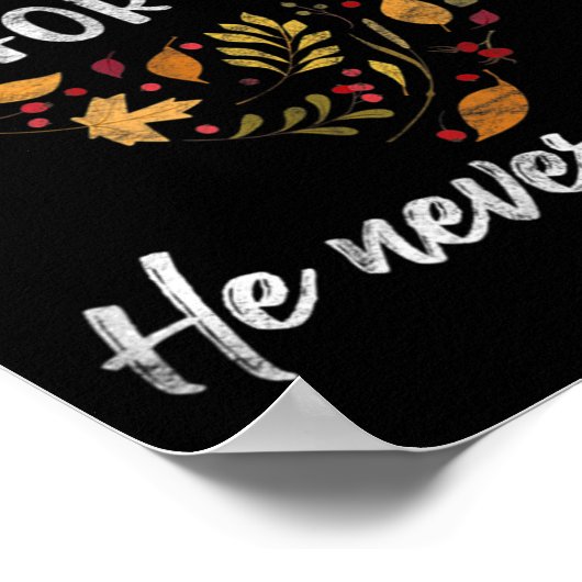 イエスへの秋彼は秋の葉キリスト教徒Tには決して口を開かない –  ポスター (角)