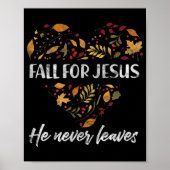 イエスへの秋彼は秋の葉キリスト教徒Tには決して口を開かない –  ポスター (正面)